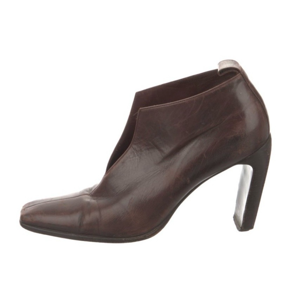 Gucci Dark Brown Leather High Heel Ankle Boot